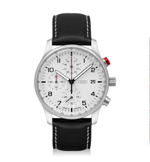 Picture of Audi Chronograph Watch in Silver & White