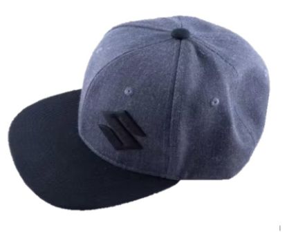 Picture of Suzuki Flat-Peak Cap in Black & Grey