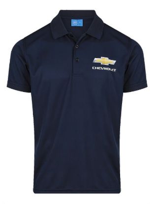 Picture of Chevrolet Mens Polo Shirt Performance in Navy Blue