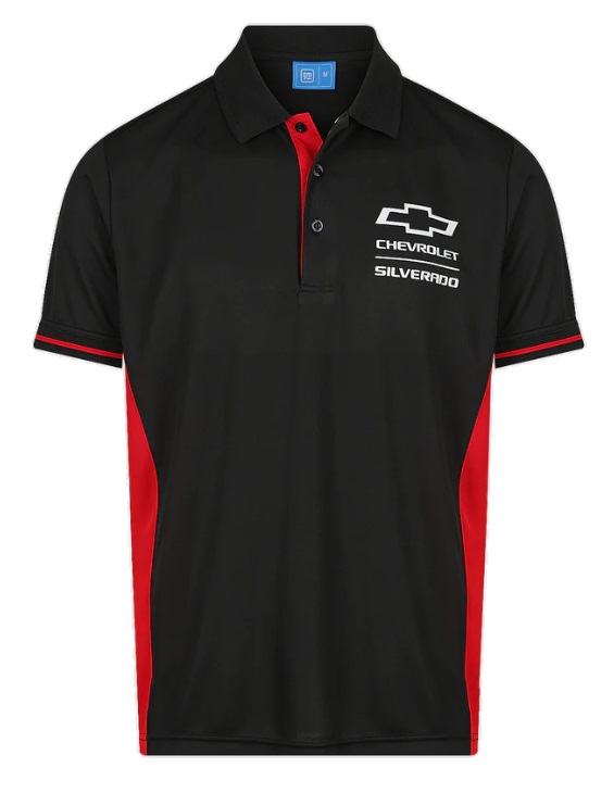 Picture of Silverado Elite Mens Polo Shirt in Black & Red