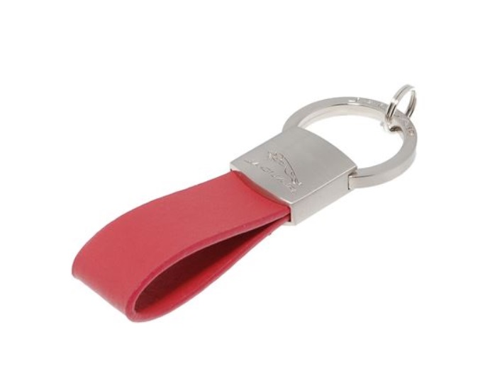 Picture of Jaguar Leather Loop Keyring in Red