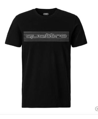 Picture of Audi 'Quattro' Mens T-Shirt in Black