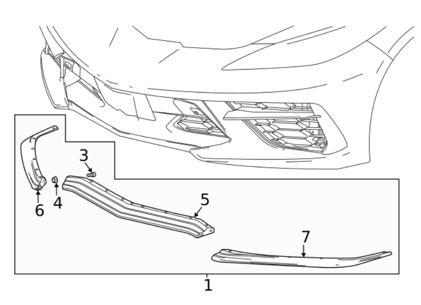 Picture of Corvette Front Splitter Kit in Black C8 2020-2024