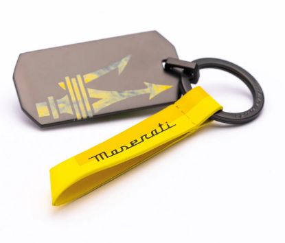 Picture of Yellow Trident Keyring with Tag from Maserati