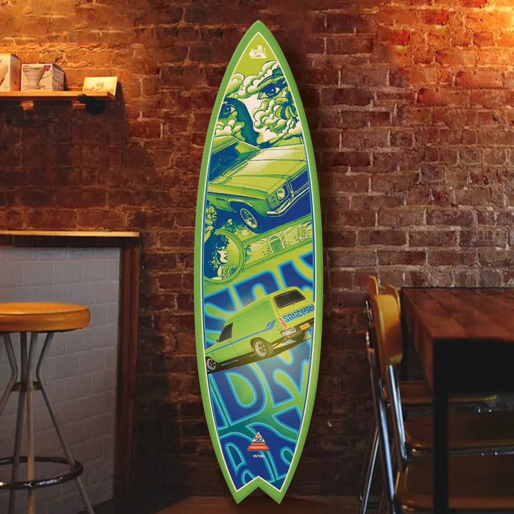 Picture of Surfboard in Holden Sandman Green Design